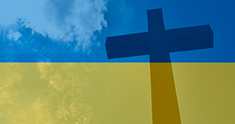 Ukrainsk flag og kors