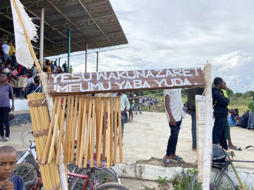 ‘YESU 'WAKUNAZARET IMFUMU YABA YUDA’  belongs to an elderly football fan who brought a special bicycle to a football match he was attending. The message translates as 'Jesus Christ of Nazareth is the King of Judah'.