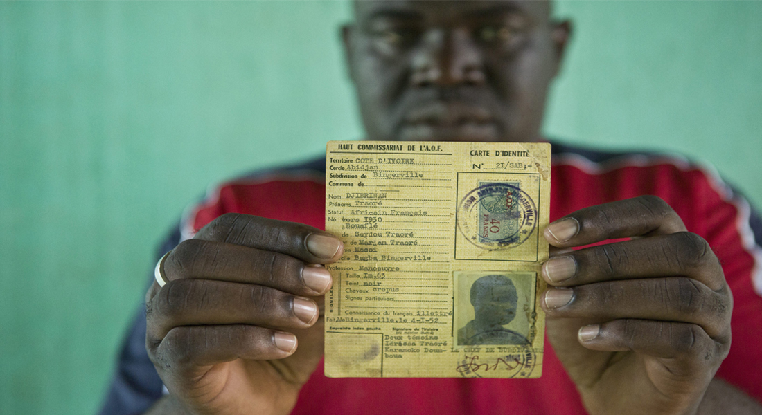 Man holding ID