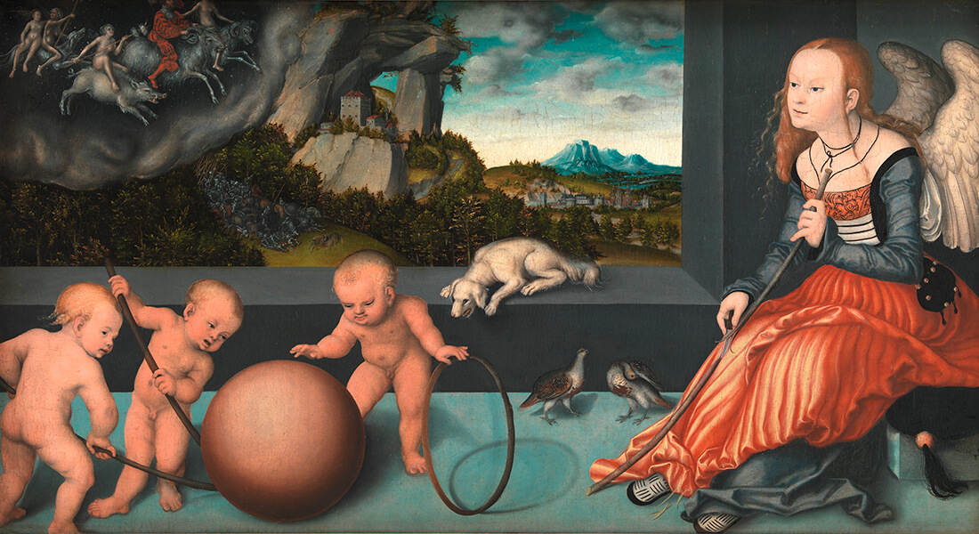 Melankolien,1532. Af Lucas Cranach d.Æ. 1472 – 1553. Kilde: SMK.  