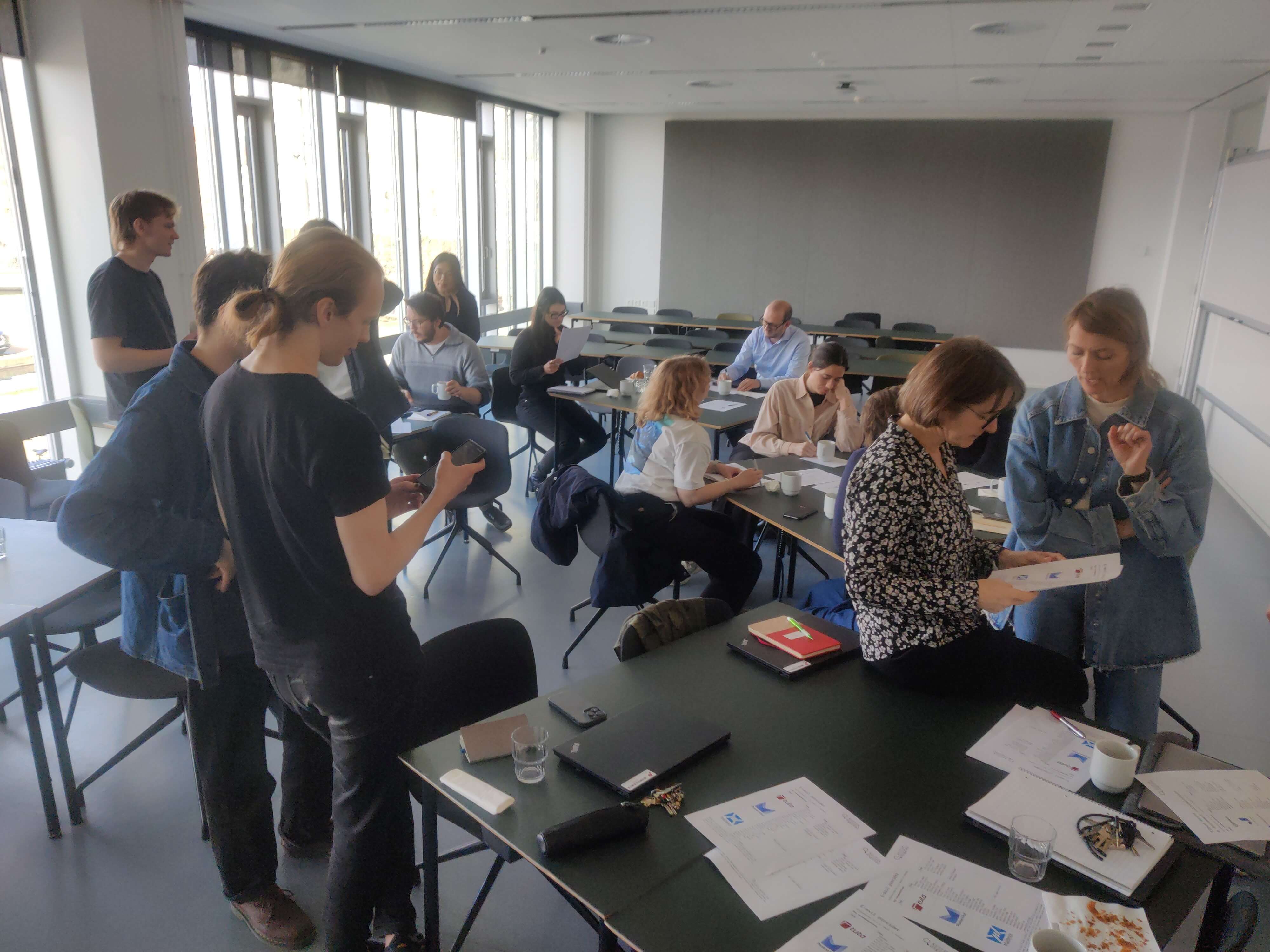 Participants discussing alternatives to big tech platforms Participants discussing alternatives to big tech platforms