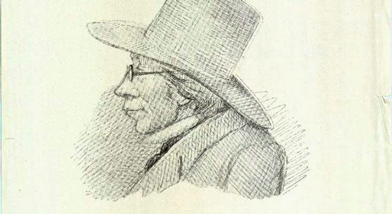 H.P. Hansen’s drawing of Kierkegaard ca. 1854.